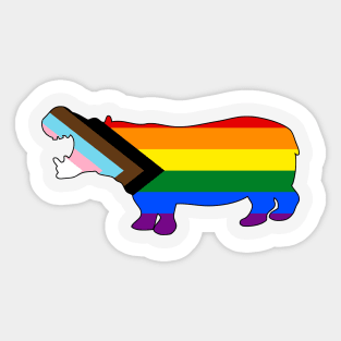 Progress Pride Hippo Sticker